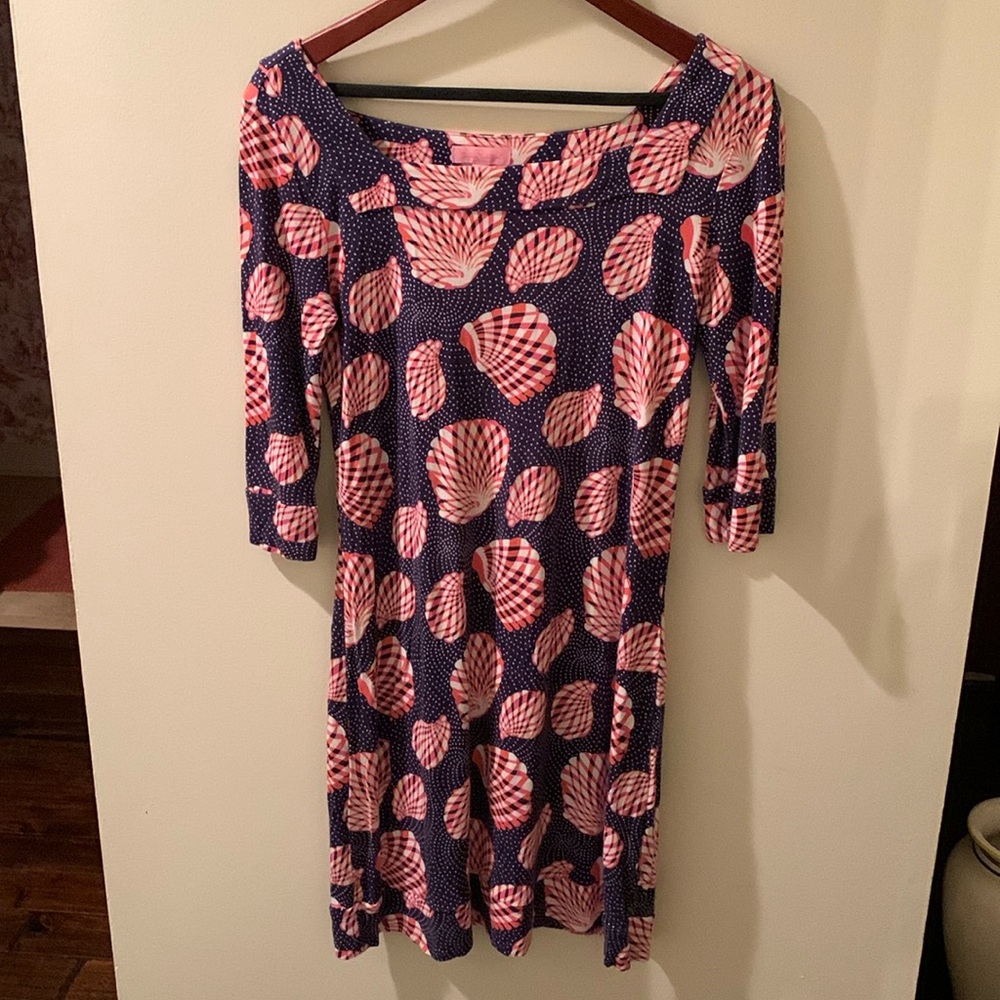 Lilly Pulitzer Blue and pink shell dress in rayon Size M